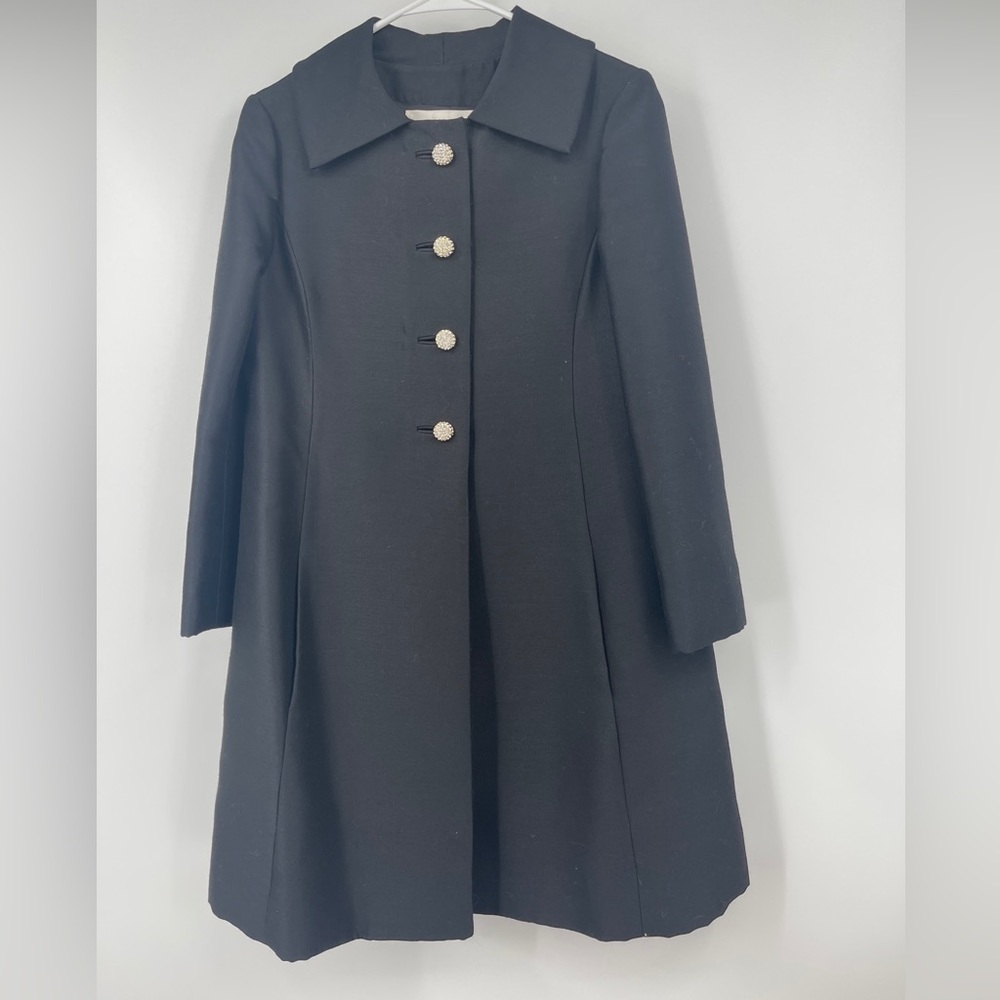 Vtg MAKOFF Utah Woolen Mills Coat w/ Rhinestone silver buttons